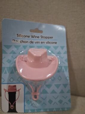 Pink Silicone Cowboy Hat Wine Stopper - Silicone Wine Stopper